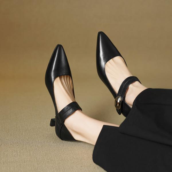 Exquisite Handmade Leather Women's Shoes with Luxurious Craftsmanship(EcqiH-7082)