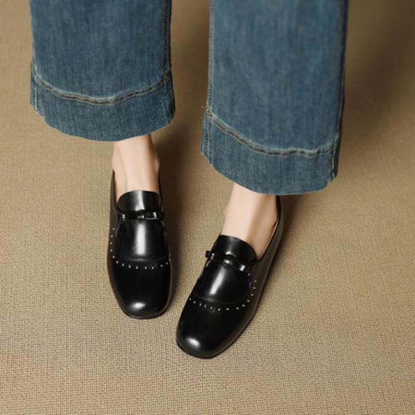 Elegant Handmade Leather Women’s Shoes - Luxurious Craftsmanship(EcqiH-7179)