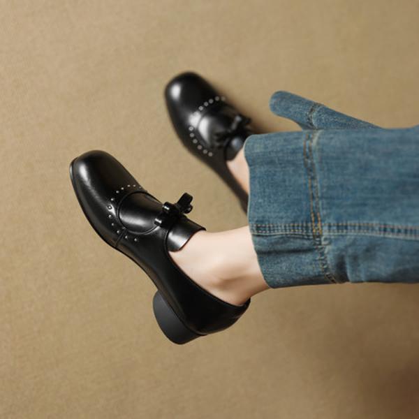 Elegant Handmade Leather Women’s Shoes - Luxurious Craftsmanship(EcqiH-7179)