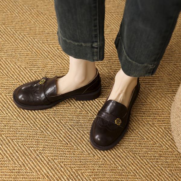 Elegant Handcrafted Leather Women's Shoes of Luxury(EcqiH-7090)