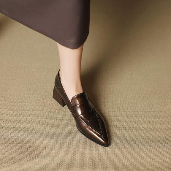 Elegant Handcrafted Genuine Leather Women's Shoes - Luxury Craftsmanship & Quality(EcqiH-7260)