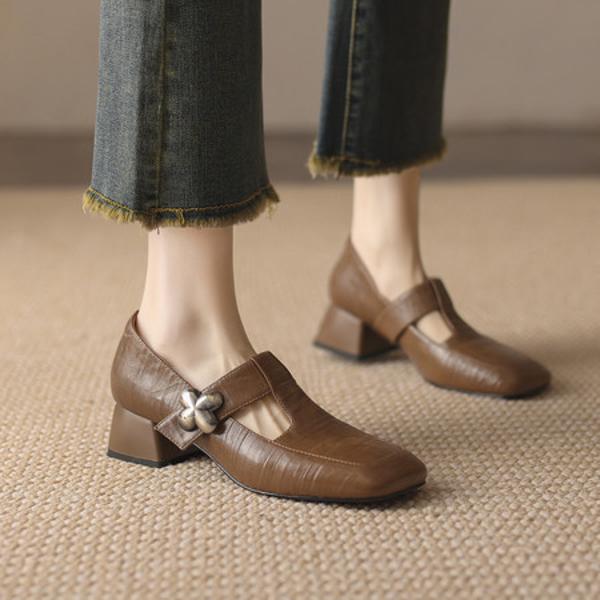 Elegant Handcrafted Genuine Leather Women's Shoes of Luxury Quality(EcqiHL-7019)