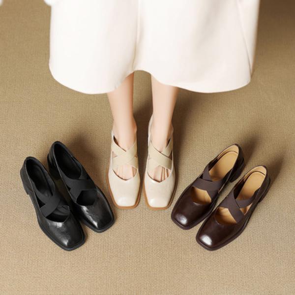 Handcrafted Luxury Leather Women’s Shoes: Elegance Redefined(EcqiH-7241)