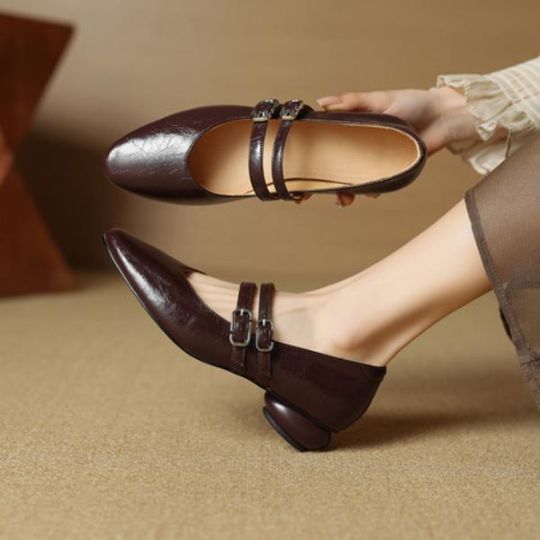 Elegant Handmade Leather Women's Shoes: Luxury, Quality Craftsmanship(EcqiHL-7003)