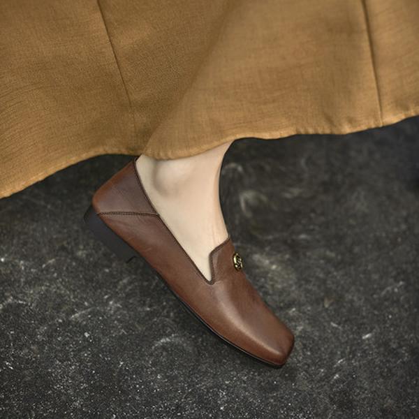 Handcrafted Genuine Leather Women's Shoes - Elegant Luxury with Exquisite Craftsmanship(EcqiHJ-7125)