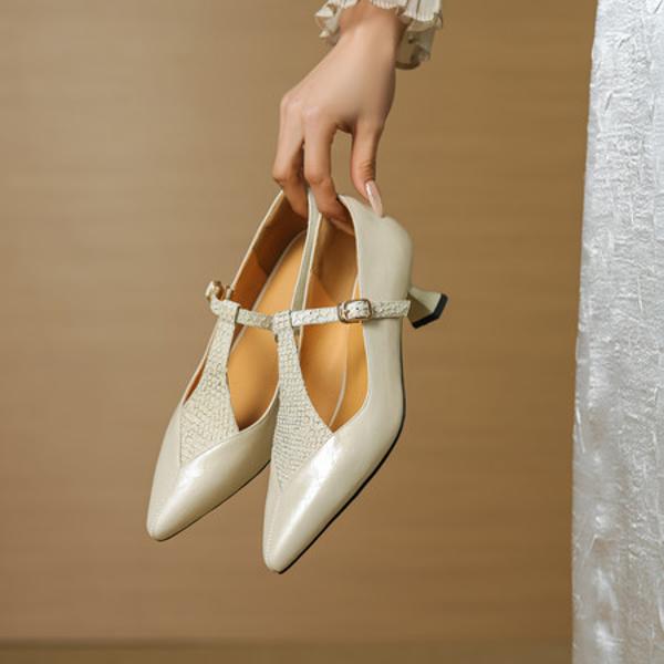 Handcrafted Leather Women's Shoes: Luxurious Elegance(EcqiH-7282)