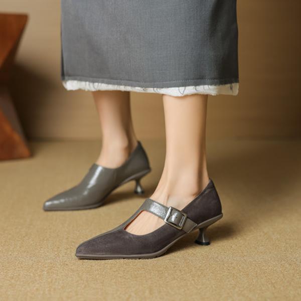 Elegant Handcrafted Leather Women's Shoes of Luxe Quality(EcqiHL-7068-Z)