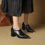 Luxurious Handcrafted Leather Women's Shoes with Exquisite Craftsmanship(EcqiH-7286)