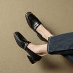 Elegant Handmade Leather Women’s Shoes, Luxurious Craftsmanship(EcqiH-7290)