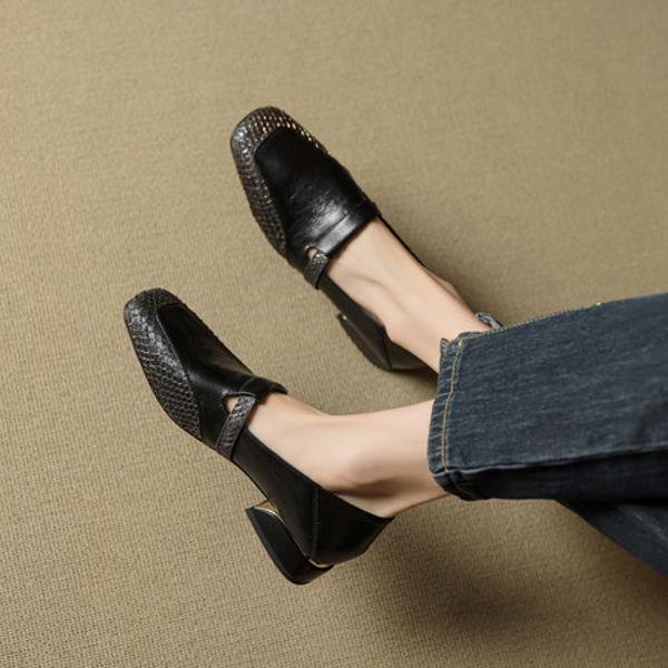 Elegant Handmade Leather Women’s Shoes, Luxurious Craftsmanship(EcqiH-7290)