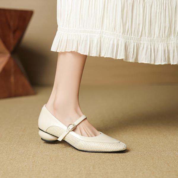 Handcrafted Luxury Genuine Leather Women's Shoes for Elegant Style(EcqiHL-7298)