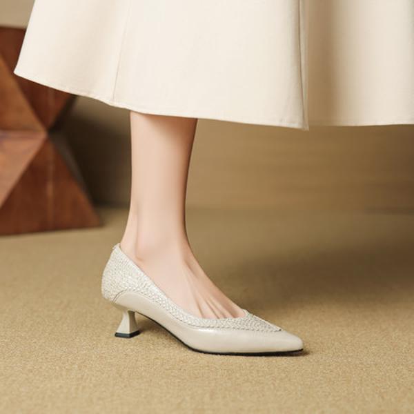 Luxury Handcrafted Leather Women's Shoes: Elegant Craftsmanship(EcqiHL-7296)