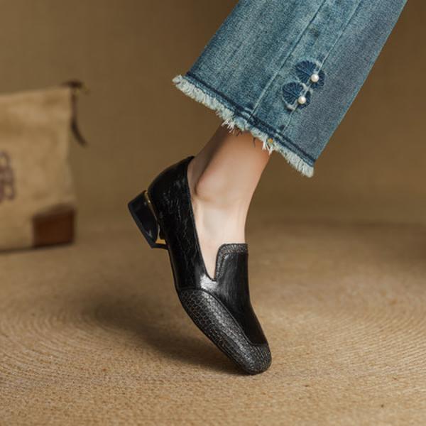 Elegant Handcrafted Genuine Leather Women's Shoes – Luxurious Artistry(EcqiH-7316)