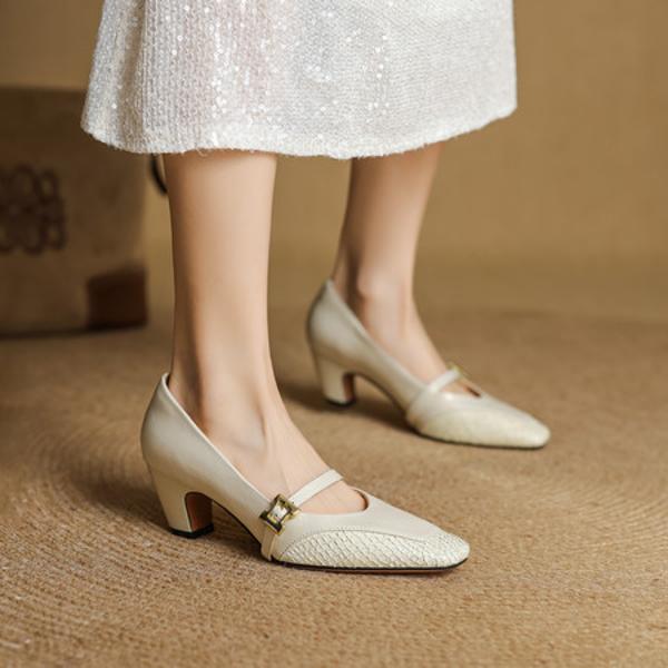 Exquisite Handcrafted Leather Shoes for Elegant Women(EcqiH-7328)