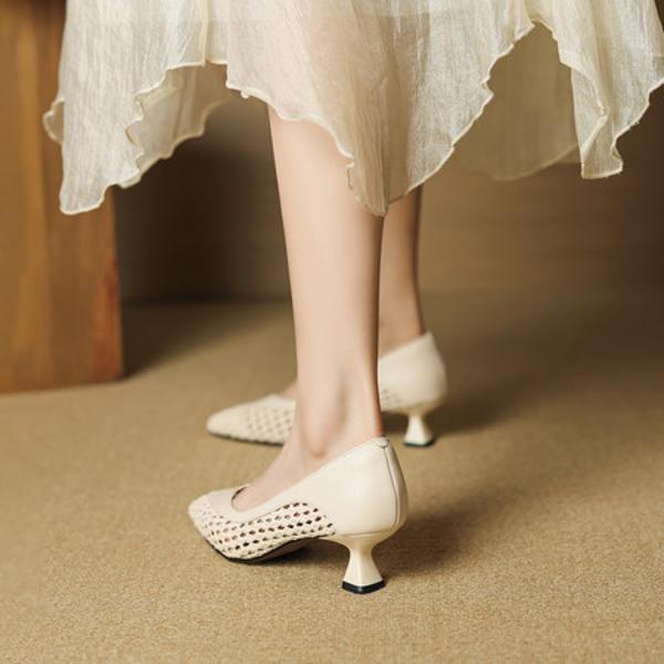 Exquisite Handcrafted Genuine Leather Women's Shoes for Luxurious Elegance(EcqiH-7338)