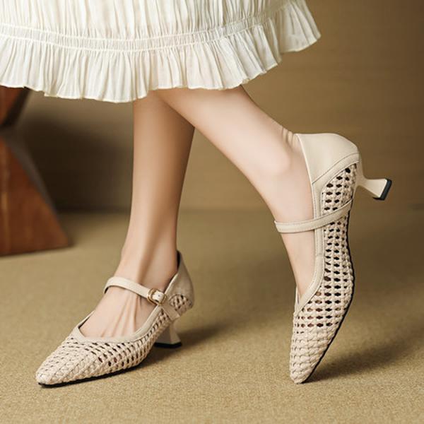 Exquisite Handmade Leather Women’s Shoes: Elegant Luxury(EcqiH-7352)