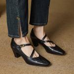 Handcrafted Luxury Leather Women's Shoes with Elegant Craftsmanship(EcqiH-7350)