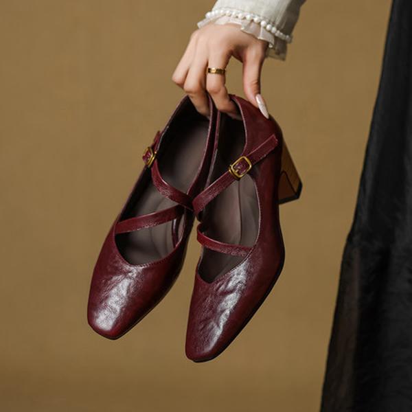 Handcrafted Luxury Leather Women's Shoes with Elegant Craftsmanship(EcqiH-7350)