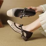 Handcrafted Luxury Genuine Leather Women's Shoes: Elegant Craftsmanship(EcqiH-7356)