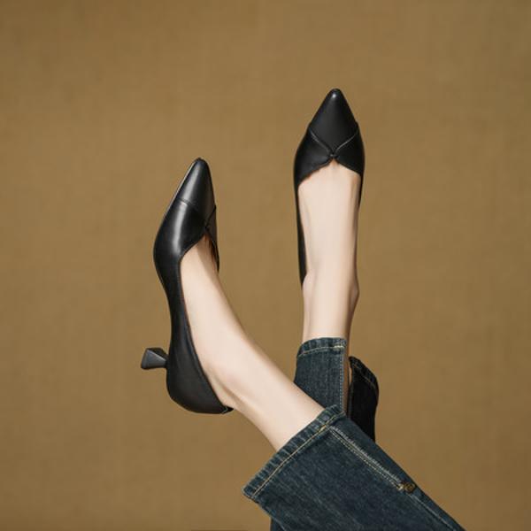 Handcrafted Genuine Leather Women's Shoes: Exquisite Elegance & Quality(EcqiH-7355)