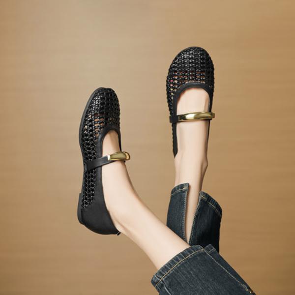 Handcrafted Leather Elegance: Luxurious Women's Shoes(EcqiH-7376)