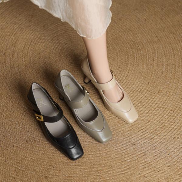 Handcrafted Luxury Leather Women's Shoes: Elegant Artistry and Quality(EcqiHL-7595)