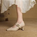 Handcrafted Luxury Leather Women's Shoes: Elegant Artistry and Quality(EcqiHL-7595)