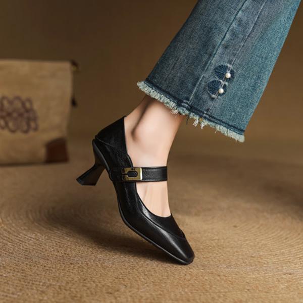 Handcrafted Luxury Leather Women's Shoes: Elegant Artistry and Quality(EcqiHL-7595)