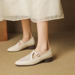 Luxury Handcrafted Leather Women's Shoes with Exquisite Craftsmanship(EcqiH-7399)