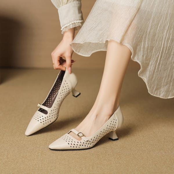 Handcrafted Leather Women's Shoes: Elegance, Luxury, and Superior Quality(EcqiH-7505)