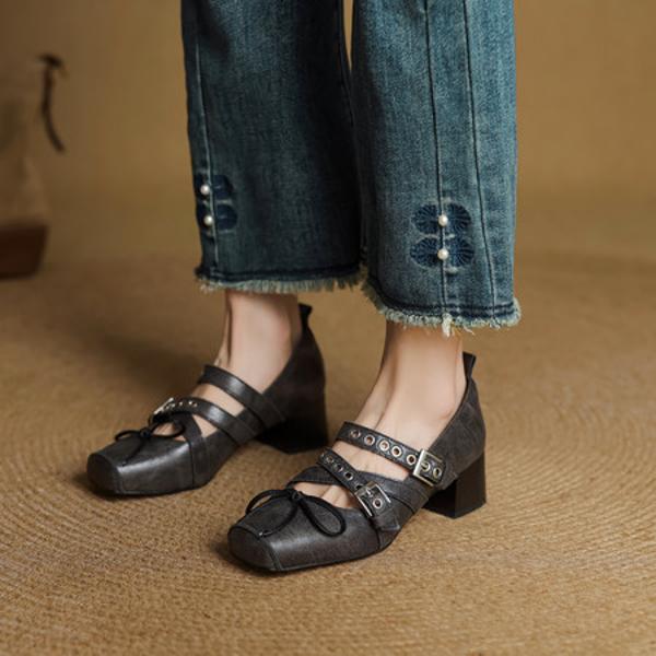 Luxurious Handcrafted Leather Women's Shoes: Exceptional Quality & Timeless Elegance(EcqiHY-7552)