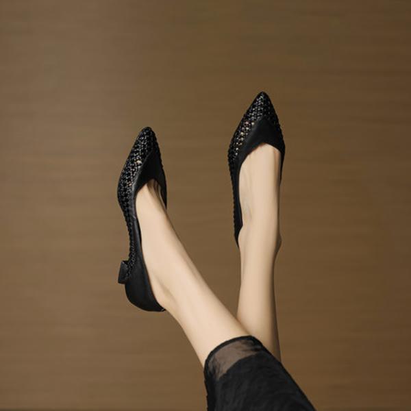 Handcrafted Luxury Leather Women's Shoes - Exquisite Quality(EcqiH-7338-D)