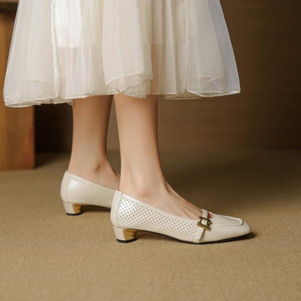 Handcrafted Luxury Leather Women's Shoes of Elegance(EcqiHL-7658)