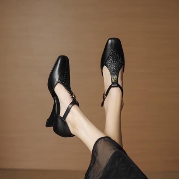 Elegant Handcrafted Leather Women's Shoes - Luxury Craftsmanship(EcqiH-7672)