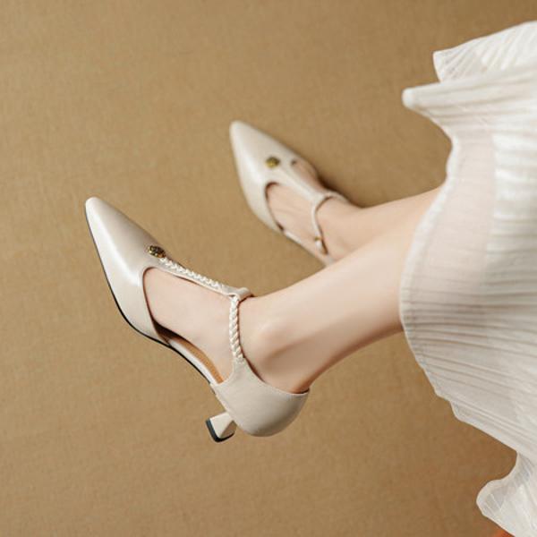 Elegance Redefined: Handcrafted Genuine Leather Women's Shoes(EcqiH-7850)