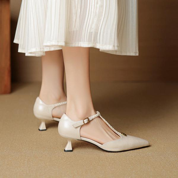 Elegance Redefined: Handcrafted Genuine Leather Women's Shoes(EcqiH-7850)