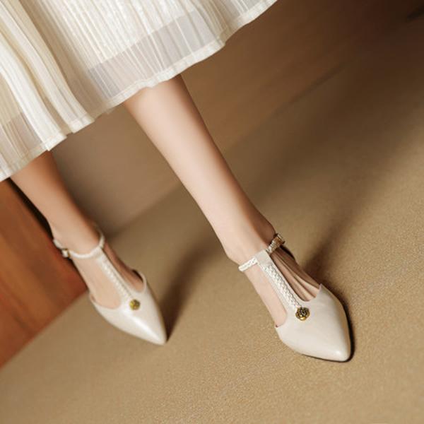 Elegance Redefined: Handcrafted Genuine Leather Women's Shoes(EcqiH-7850)