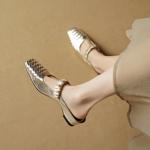 Elegant Handcrafted Genuine Leather Women's Shoes: Exquisite Craftsmanship & Luxe Quality(EcqiHL-7856)