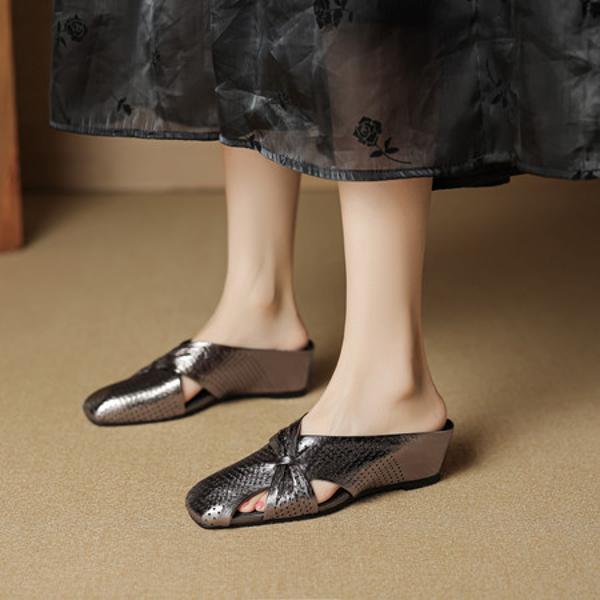 Handcrafted Real Leather Women's Shoes: Luxurious Elegance(EcqiH-7868)