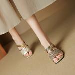 Elegant Handcrafted Leather Women's Shoes - Luxurious Quality and Craftsmanship(EcqiH-7880)