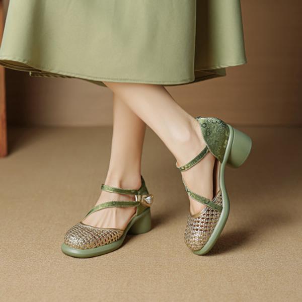 Exquisite Handmade Leather Women's Shoes: Luxury and Elegance Crafted(EcqiH-7905)