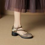 Exquisite Handmade Leather Women's Shoes: Luxury and Elegance Crafted(EcqiH-7905)