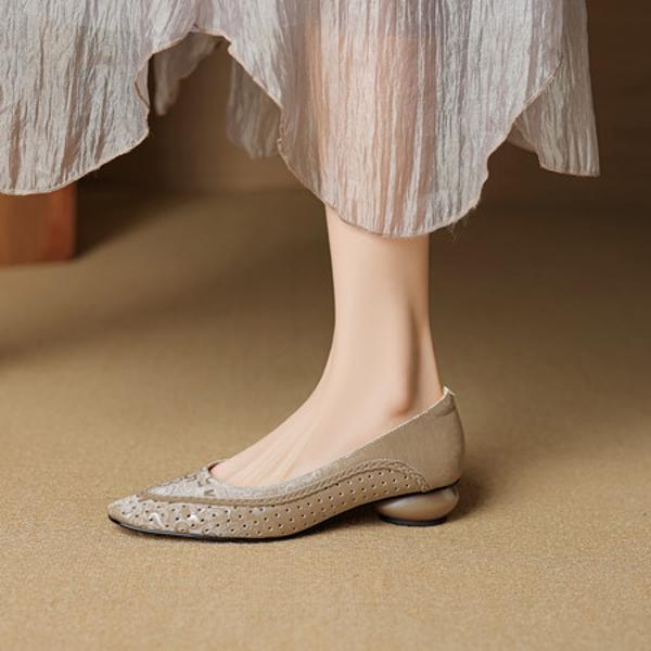 Handcrafted Genuine Leather Women's Shoes: Luxurious Elegance in Every Detail(EcqiHL-7930)