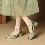 Handcrafted Luxury Genuine Leather Women's Shoes: Elegance Redefined(EcqiH-8005)