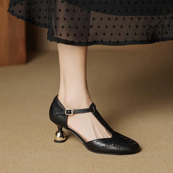 Luxurious Handcrafted Leather Women's Shoes: Exquisite Craftsmanship and Elegance(EcqiH-8008)