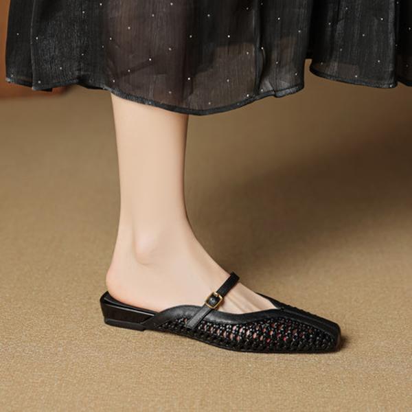 Handcrafted Genuine Leather Women's Shoes: Elegant Luxury with Exquisite Craftsmanship(EcqiH-8010)