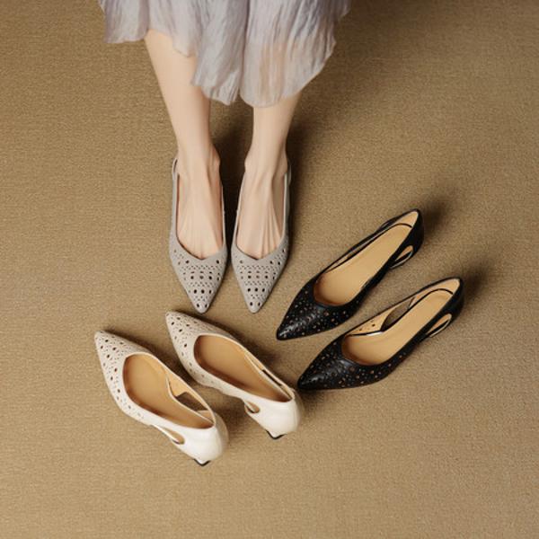 Handcrafted Genuine Leather Women's Shoes - Elegant, Luxurious Quality Craftsmanship(EcqiH-8028)