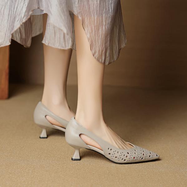 Handcrafted Genuine Leather Women's Shoes - Elegant, Luxurious Quality Craftsmanship(EcqiH-8028)