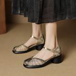 Elegant Handcrafted Leather Women’s Shoes: Luxury Quality and Craftsmanship(EcqiH-8035)