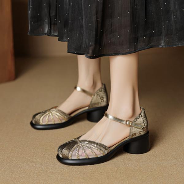 Elegant Handcrafted Leather Women’s Shoes: Luxury Quality and Craftsmanship(EcqiH-8035)